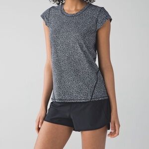 Lululemon Sunaway Runaway Short Sleeve | Freckle Flower Black White